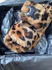 Celine Fur Slides Triomphe In Shearling Leopard - 2