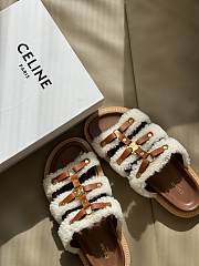 Celine Tippi Slide In Shearling And Calfskin - 2