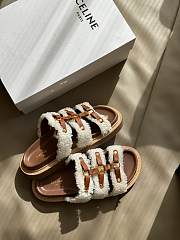 Celine Tippi Slide In Shearling And Calfskin - 4