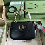 Gucci Bamboo 1947 Medium Top Handle Bag 672206 Black 26x17x9cm - 1