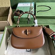 Gucci Bamboo 1947 Medium Top Handle Bag 672206 Brown 26x17x9cm - 1