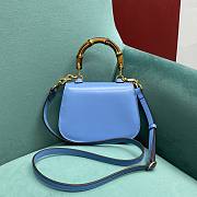 Gucci Bamboo 1947 Mini Top Handle Bag 686864 Blue Size 17×7×12 cm - 2