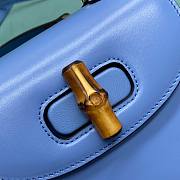 Gucci Bamboo 1947 Mini Top Handle Bag 686864 Blue Size 17×7×12 cm - 3