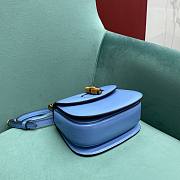 Gucci Bamboo 1947 Mini Top Handle Bag 686864 Blue Size 17×7×12 cm - 4