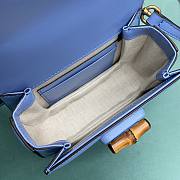 Gucci Bamboo 1947 Mini Top Handle Bag 686864 Blue Size 17×7×12 cm - 5