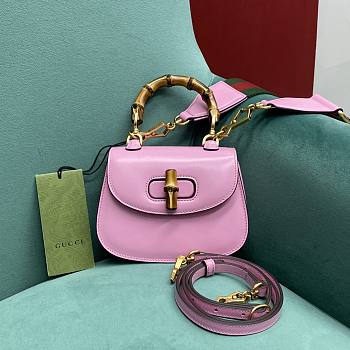 Gucci Bamboo 1947 Mini Top Handle Bag 686864 Pink Size 17×7×12 cm