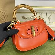 Gucci Bamboo 1947 Mini Top Handle Bag 686864 Orange Size 17×7×12 cm - 2