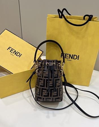 Fendi Mon Tresor Brown Leather Mini Bag Size18x10x12 cm