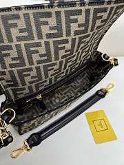 Fendi Baguette Jacquard FF Fabric Bag Size 27x15x6 cm - 4