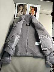 Fendi Grey Leather And Shearling Jacket - 5