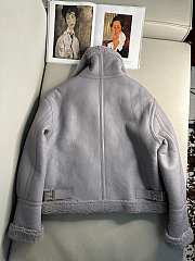 Fendi Grey Leather And Shearling Jacket - 3