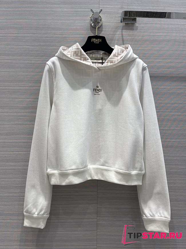 Fendi White Jersey Sweatshirt - 1