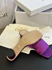 Dior Dway Heeled Slide Purple Embroidered Satin and Cotton - 4