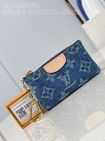Louis Vuitton M82961 Key Pouch Denim Blue Size 12 x 7 x 1.5 cm