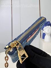 Louis Vuitton M82961 Key Pouch Denim Blue Size 12 x 7 x 1.5 cm - 4
