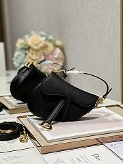 Dior Mini Saddle Bag With Strap Black Grained Calfskin M0456 Size 19 x 16 x 5 cm - 1