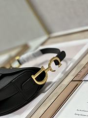 Dior Mini Saddle Bag With Strap Black Grained Calfskin M0456 Size 19 x 16 x 5 cm - 5