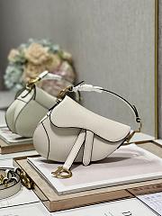 Dior Mini Saddle Bag With Strap Latte Grained Calfskin M0456 Size 19 x 16 x 5 cm - 1