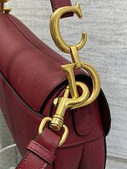 Dior Saddle Bag With Strap Red Grained Calfskin Size 25.5 x 20 x 6.5 cm - 2