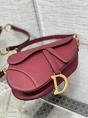 Dior Saddle Bag With Strap Red Grained Calfskin Size 25.5 x 20 x 6.5 cm - 4
