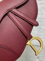 Dior Saddle Bag With Strap Red Grained Calfskin Size 25.5 x 20 x 6.5 cm - 5