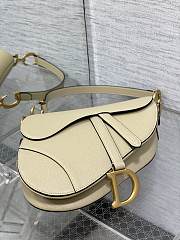 Dior Saddle Bag With Strap Sand-Colored Grained Calfskin Size 25.5 x 20 x 6.5 cm - 5