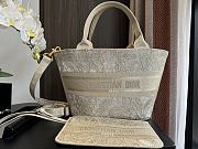 Dior Hat Basket Bag Gold-Tone D-Lace Butterfly Embroidery with Macramé Effect Size 27 x 20 x 8 cm - 1
