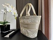 Dior Hat Basket Bag Gold-Tone D-Lace Butterfly Embroidery with Macramé Effect Size 27 x 20 x 8 cm - 4
