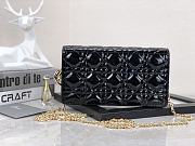 Lady Dior Pouch Black Patent Cannage Calfskin Size 21.5 x 11.5 x 3 cm - 1