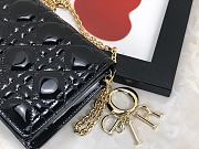 Lady Dior Pouch Black Patent Cannage Calfskin Size 21.5 x 11.5 x 3 cm - 3