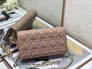 Lady Dior Pouch Rose Des Vents Patent Cannage Calfskin Size 21.5 x 11.5 x 3 cm - 1