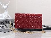 Lady Dior Pouch Red Patent Cannage Calfskin Size 21.5 x 11.5 x 3 cm - 1