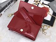 Lady Dior Pouch Red Patent Cannage Calfskin Size 21.5 x 11.5 x 3 cm - 4