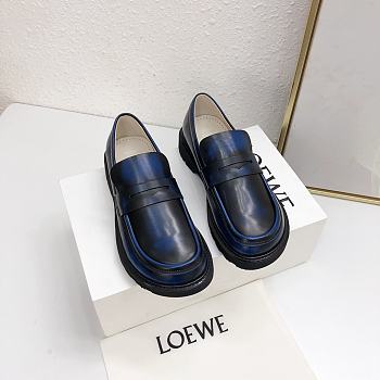 Loewe Blaze Loafer In Bicolour Brushed-Off Calfskin Royal Blue/Black