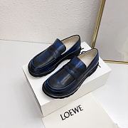 Loewe Blaze Loafer In Bicolour Brushed-Off Calfskin Royal Blue/Black - 5
