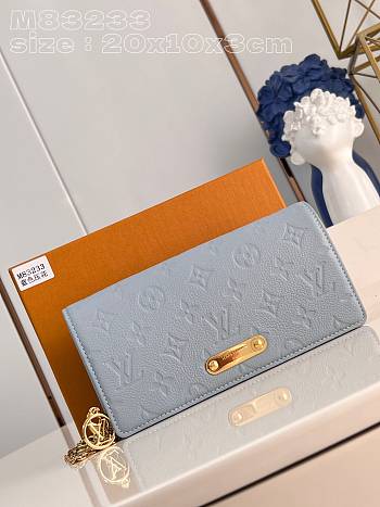 Louis Vuitton M83233 Wallet On Chain Lily Blue Size 20.7 x 10.2 x 3.5 cm
