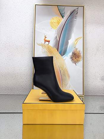 Fendi First Black Nappa Leather High-heeled Ankle Boots