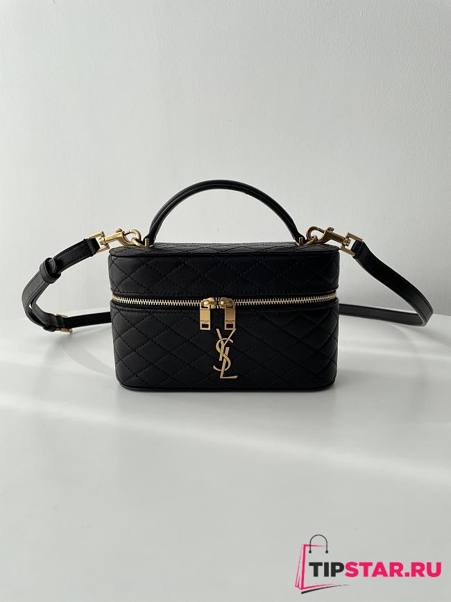 YSL Gaby Mini Vanity Bag In Lambskin 766731 Black Size 18 X 11 X 6.5 CM - 1