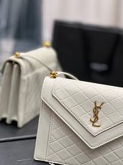 YSL Gaby Mini Satchel In Quilted Lambskin 685574 Blanc Vintage Size 20 X 14.5 X 4.5 CM - 4