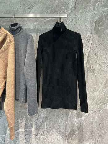 YSL Cassandre Turtleneck Sweater In Wool And Cashmere Black