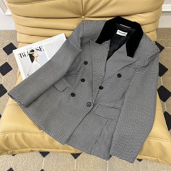 YSL Oversized Chesterfield Jacket In Check Wool