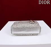 Dior Lady D-Joy Micro Bag Silver-Tone Satin with Gradient Bead Embroidery Size 16 x 9 x 5 cm - 5