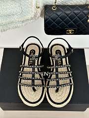 Chanel G45050 Sandals Black Lambskin - 1