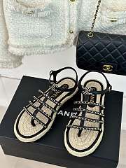 Chanel G45050 Sandals Black Lambskin - 2