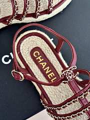 Chanel G45050 Sandals Burgundy Lambskin - 2