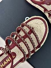 Chanel G45050 Sandals Burgundy Lambskin - 3