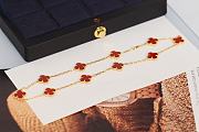 Van Cleef & Arpels Vintage Alhambra Necklace 10 Motifs Carnelian Red - 2