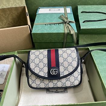Gucci Ophidia GG Mini Shoulder Bag 772239 Beige & Blue Size 19x13x5 cm