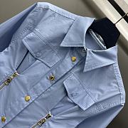 Louis Vuitton Zipper Waist Shirt Dress Ice Blue - 3
