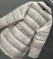 Louis Vuitton Monogram Jacquard Puffer Wrap Coat Light Beige - 5